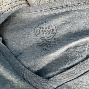 True Classic Gray V-Neck T-Shirt XXL | Soft Stretch Basic Tee